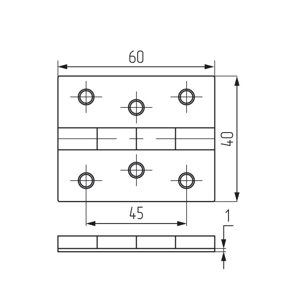 Петля карточная  "60" П 60х40 оцинк.