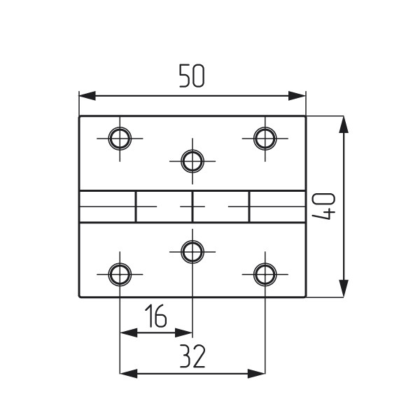 Петля карточная 50х40
